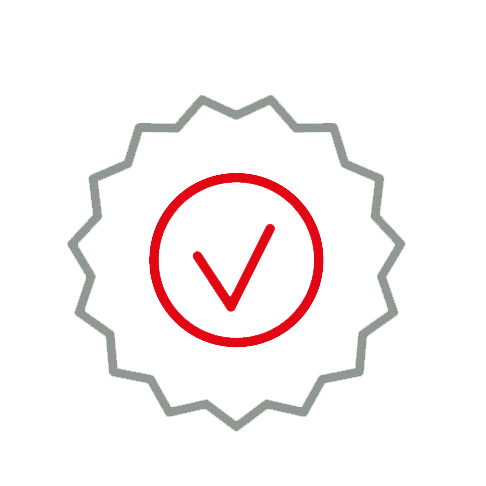 Symbol mit Hacken zur Darstellung des sicheren Services durch ATHE-Therm